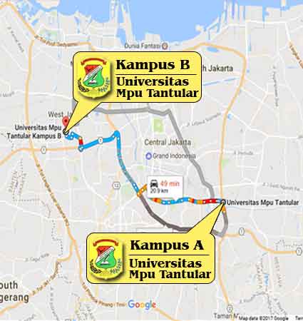 Map Location (Google Map) University of Mpu Tantular Jakarta Nomor